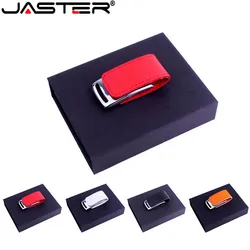 JASTER – clé USB 2.0 en cuir avec boîte cadeau, support à mémoire de 4GB 8GB 16GB 32GB 64GB, disque U, livraison gratuite 