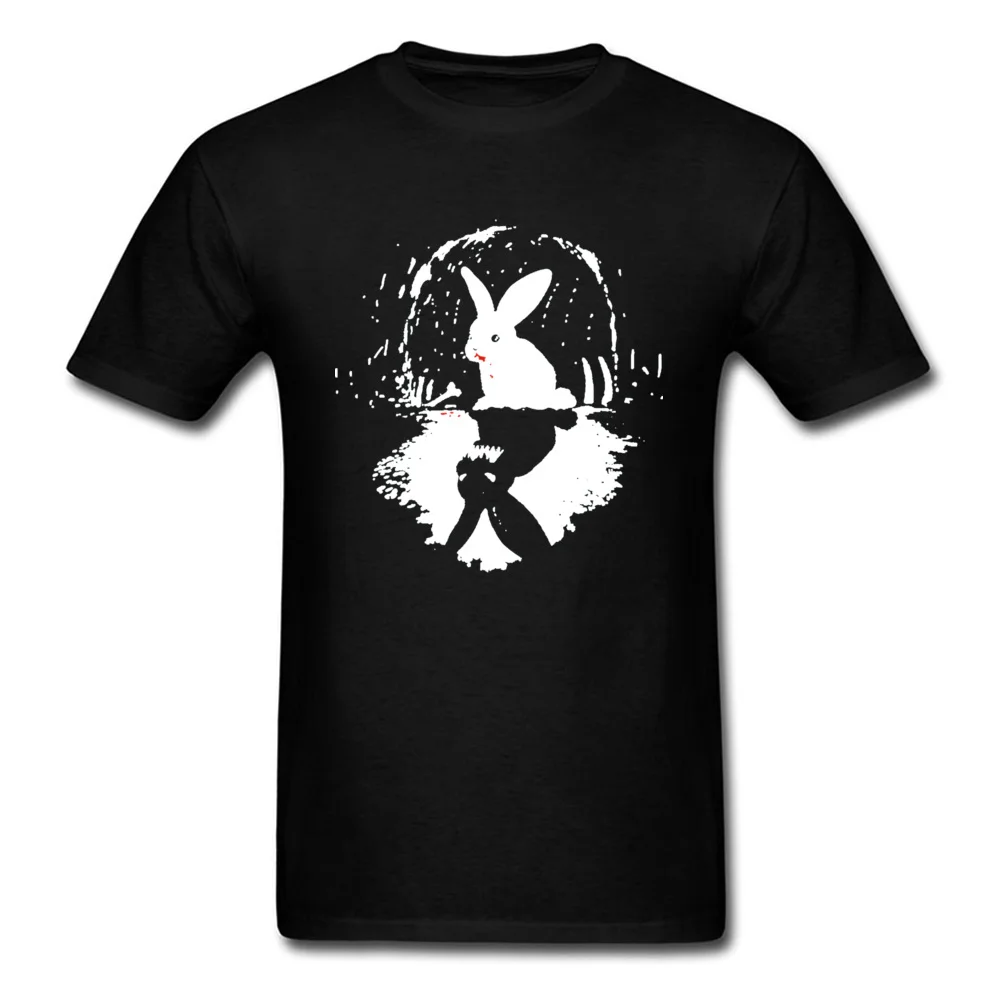 Comics Crazy rabbit 17130 Custom Short Sleeve Summer/Fall Tops Tees On Sale Round Collar 100% Cotton Tops Shirts Men T-shirts Crazy rabbit 17130 black