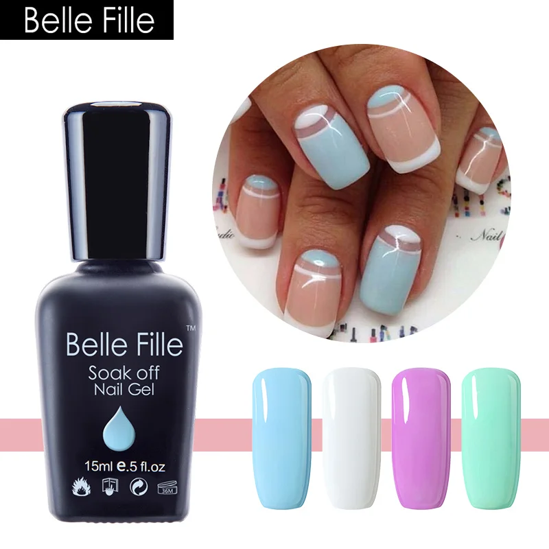 Belle Fille гель лак для ногтей 15 мл Радуга Serises Цвета УФ Nail Art Дизайн Лак Лаки лак|Гель