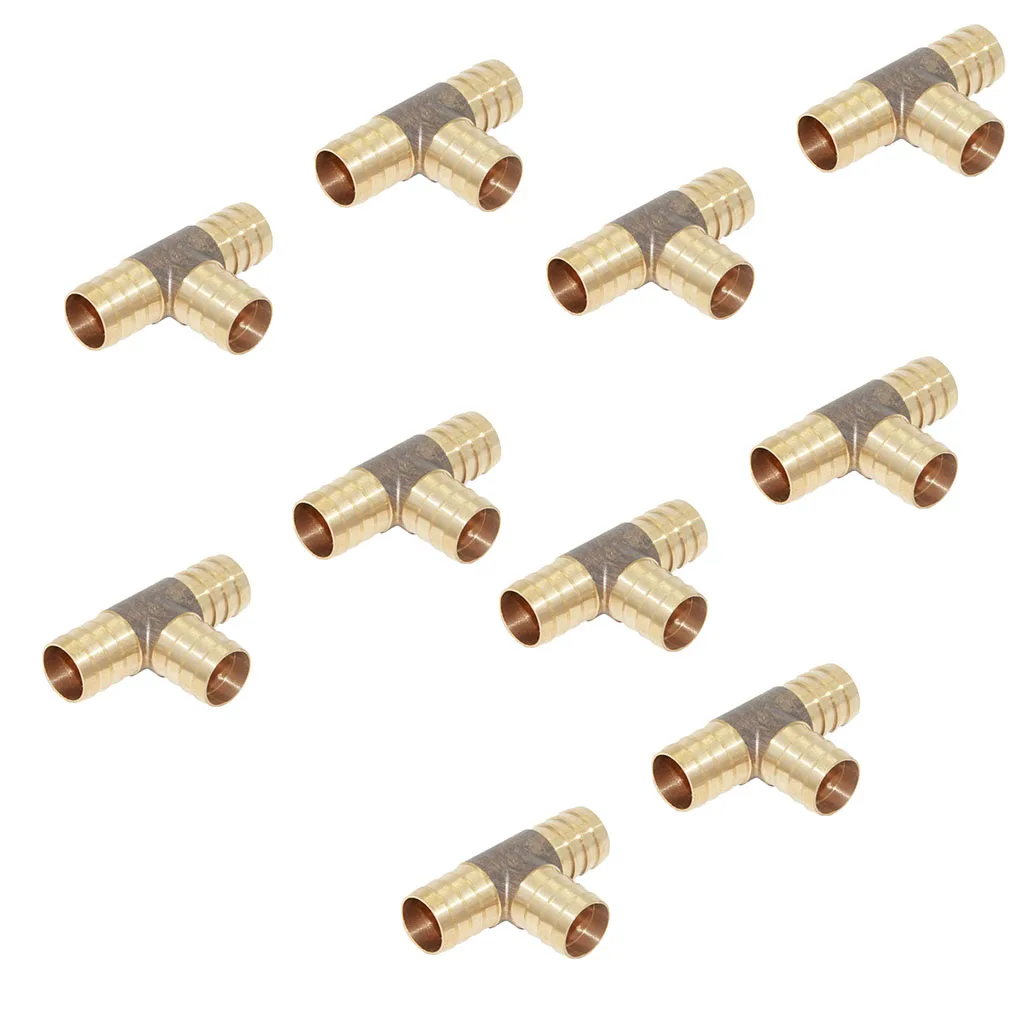 Barbed T Tee 3 way Hose Pipe joiner connector Air Water Gas Oil Pipe Tube Bov