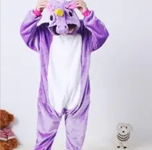 

Flannel winter Pegasus christmas pajamas blue pink unicorn pajamas for girls cartoon animals Hooded sleepwear Boy pyjamas kids