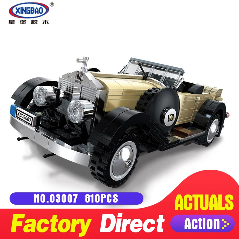 

XingBao 03007 810Pcs Creative Block MOC Technic Series The Rolls-Royce Noble Set Educational Building Blocks Bricks Toy Model