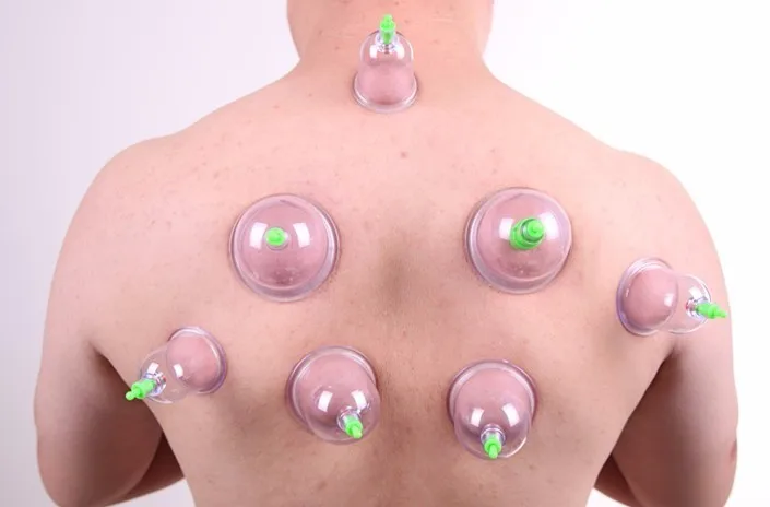 Дешевые 6 шт. hijama китайские вакуумные чашки комплект для постановки банок Вытяните вакуумный аппарат Расслабляющая терапия массажеры кривая всасывания насосы