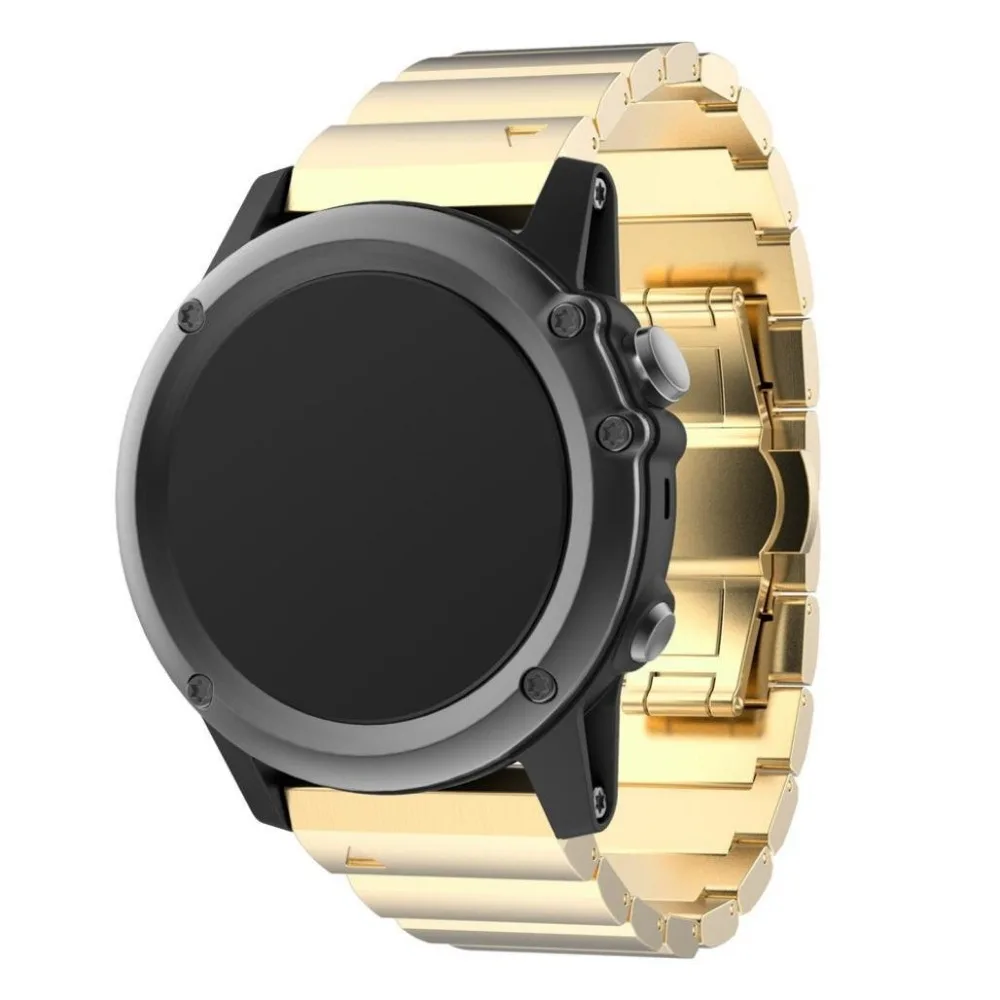 Ремешок для Garmin Band Fenix 3 HR 5X Plus, ремешок для часов, Ширина 26 мм, ремешок для часов, классический браслет из нержавеющей стали, золотой браслет