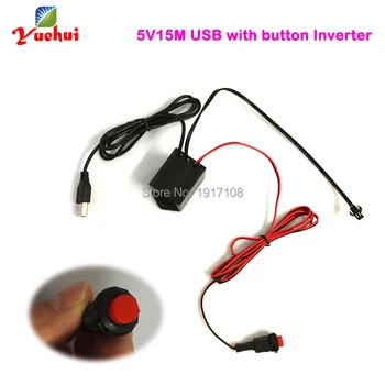 

New 5V20M USB Plug EL wire inverter powered by Mobile battery for loading 6-20m EL wire and EL strip with Party decoration