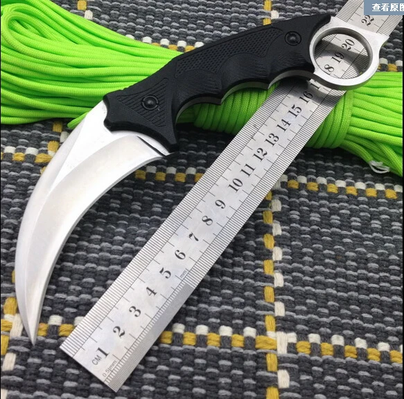 

High Quality Karambit face extremely fine sanding 440c blade G10 handle Hunting Camping Knife Survival Tactical Knife claw knife