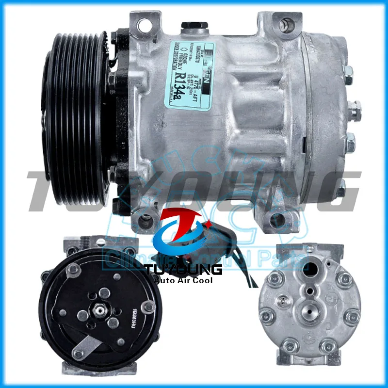 

7H15 auto ac compressor for Excavator 119mm 8pk Sanden 4775