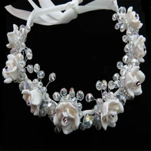 Модные женские аксессуары для волос с короной, покрытые серебром, свадебный цветок невесты диадема для девушки, Цветочная повязка на голову