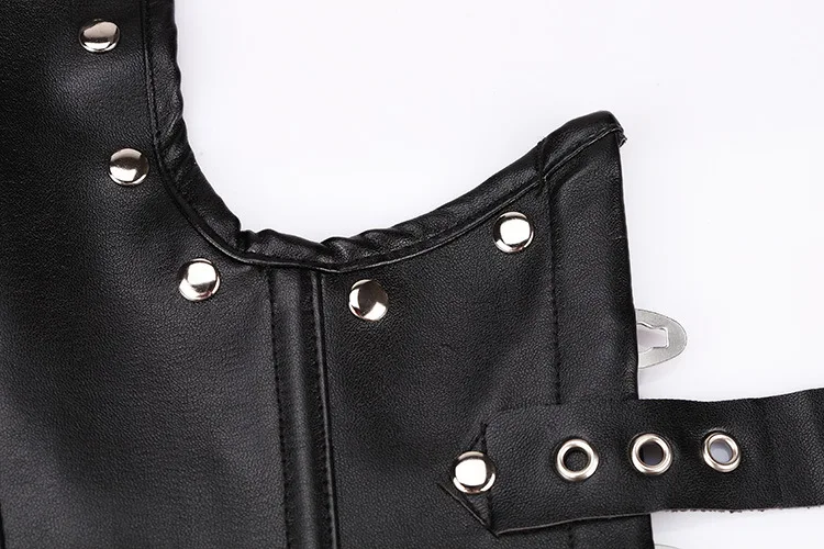 Halter Leather Corset Underbust Bustier
