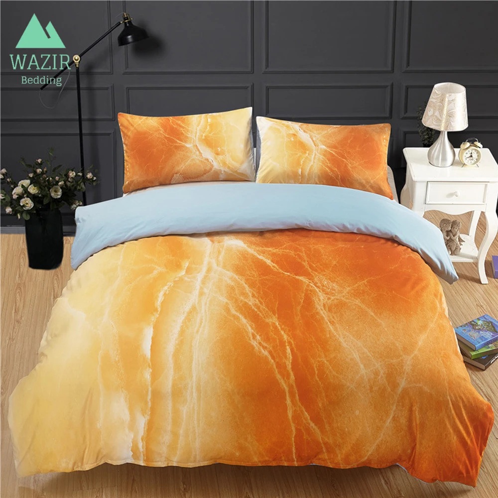 

WAZIR 3D Marbling Digital Printing Bedding Set Twin Queen King Duvet Cover Set Pillowcases flat sheet Home Textile Bedclothes