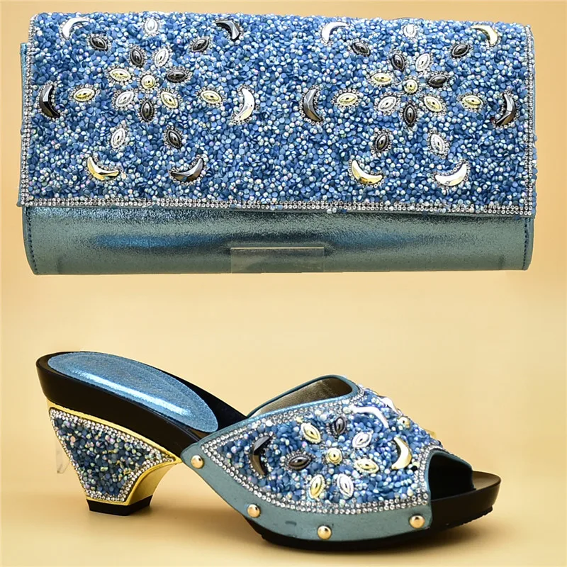 A vino Zapatos Las Partido Bolsa Juego Cielo Boda oro Negro Mujer De Con Nuevos Y plata Italianos Para Nigeriano azul Tinto Bolsas Mujeres El C0qwd0B7x