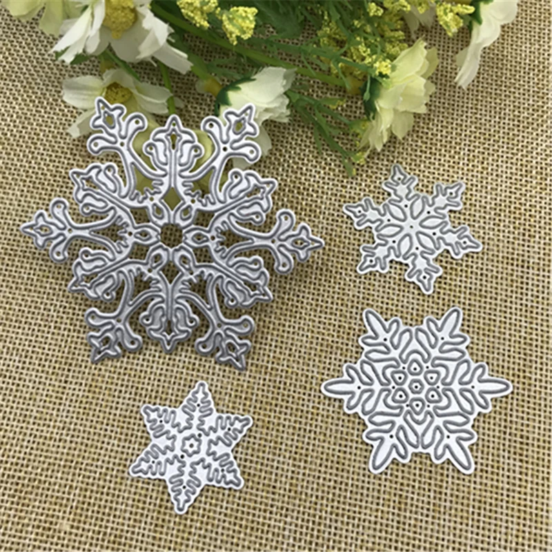 

4pcs Christmas Snowflake metal die cutting dies scrapbooking embossing folder suit for fustellashot cutting machine