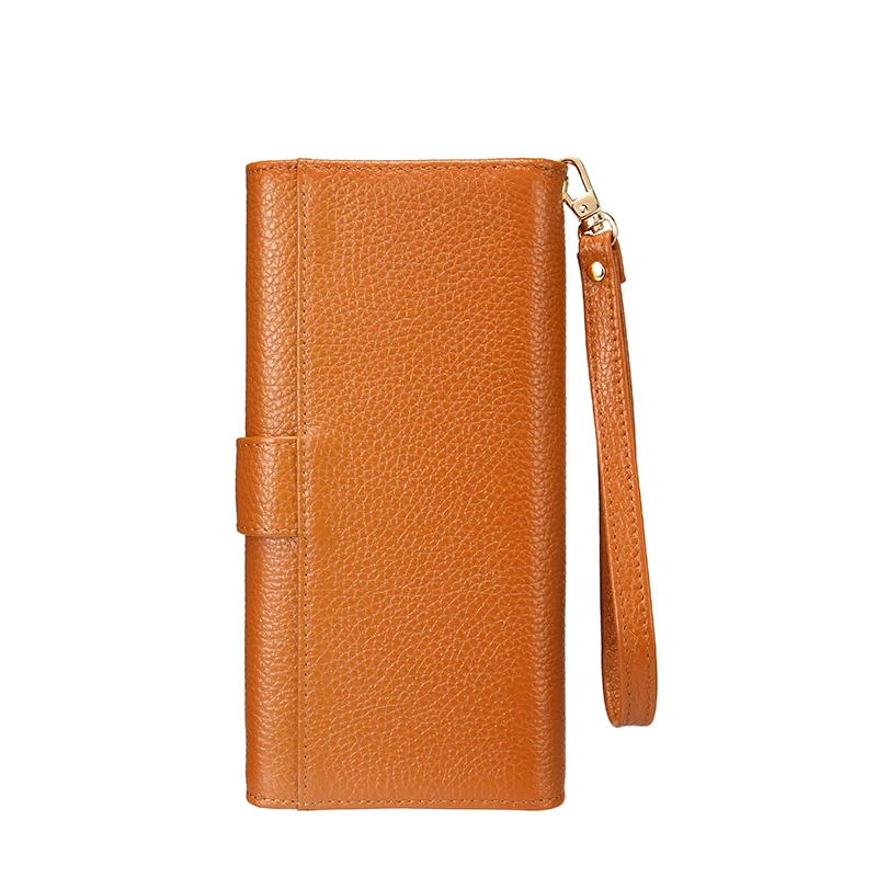 Koop Realer Lange Portemonnee Vrouwen Echt Leer Vrouwelijke Portemonnee Met Polsbandje Telefoon Pocket Rits Broekzak Portemonnee Voor Credit Card