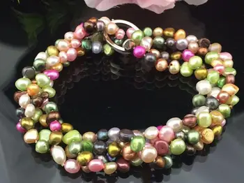 

Handmade Pearl Jewelry Baroque Shape Freshwater Pearl Necklace Bracelet Earring Jewelry Set More Color For Choose New Arriver