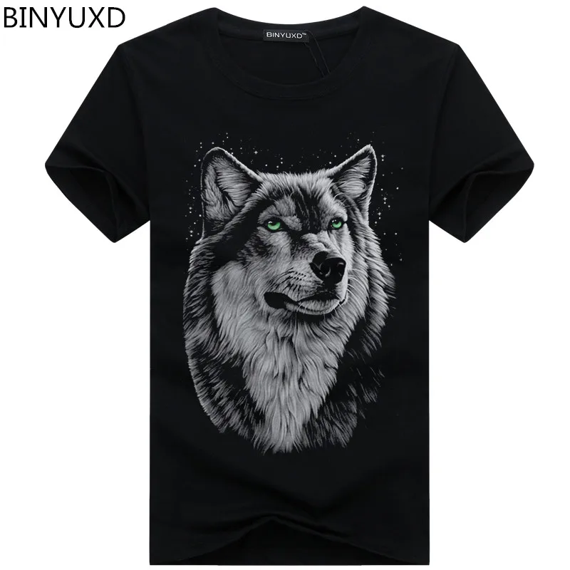 BINYUXD New Summer Brand large size 3D Wolf head T-shirt man round collar short sleeve T-shirt men fashion t shirt short sleeves BINYUXD New Summer Brand large size 3D Wolf head T-shirt man round collar short sleeve T-shirt men fashion t shirt short sleeves