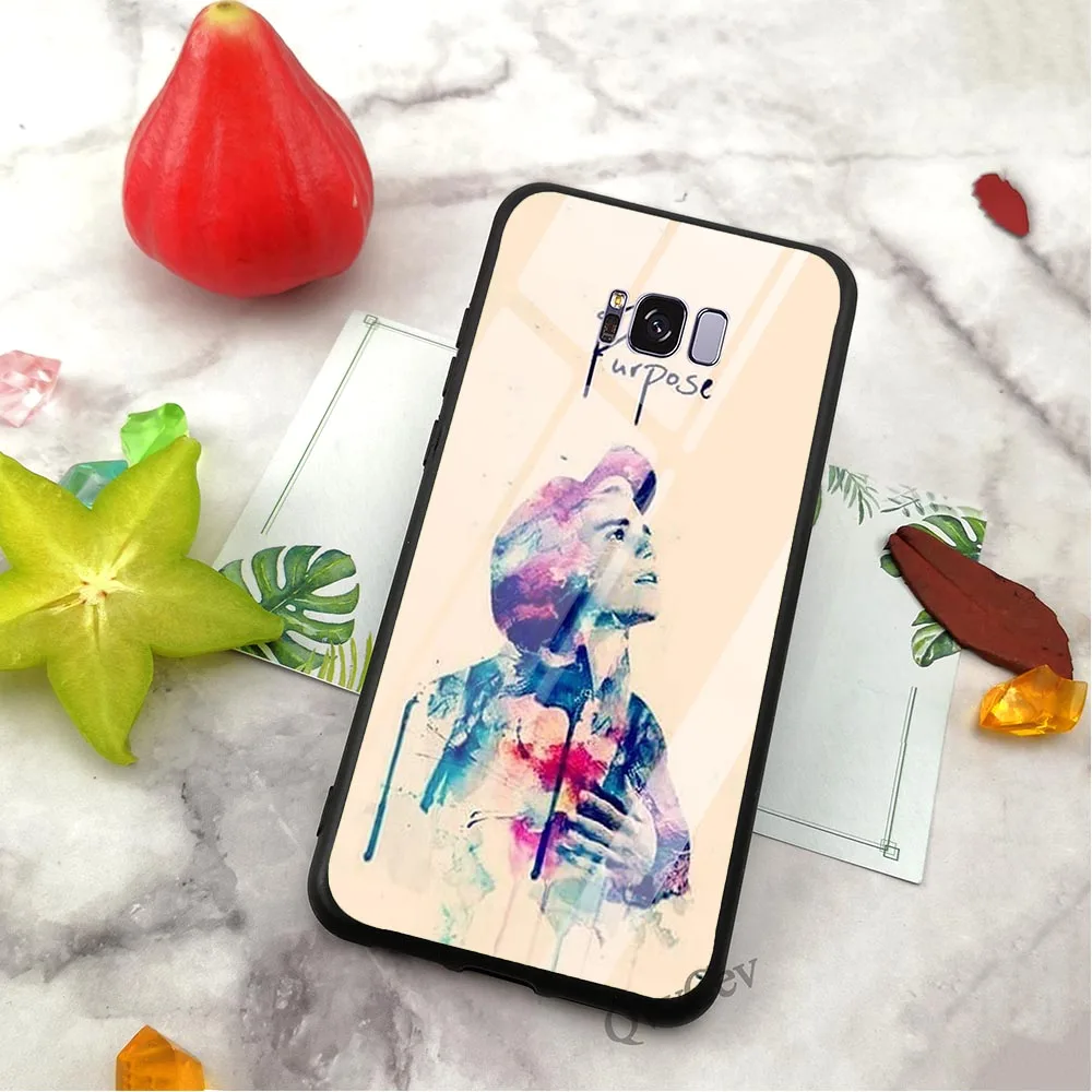 Hybrid Justin Bieber Tempered Glass Phone Cover for Samsung S9 Case S7 Edge Note 8 9 Galaxy S8 Plus S10 Cases