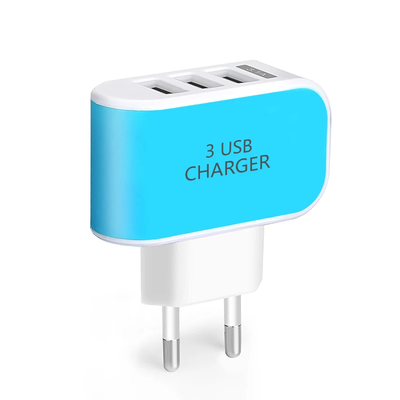 ЕС Plug 3 Порта Несколько Usb-зарядное Устройство Адаптер Мобильного Смартфон 5 В 3A