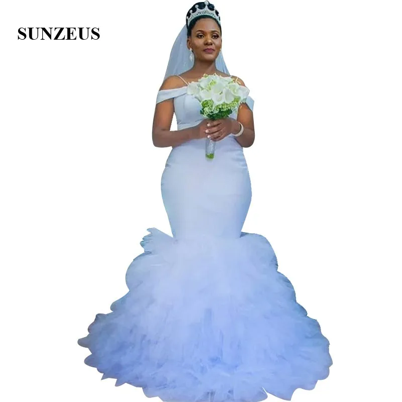 Elegant Mermaid Bridal Jurk Met Tule Ruches Rok Spaghettibandjes Eenvoudige Satin Wedding Dress Lange Vrouwen Huwelijk Toga Elegant Mermaid Bridal Jurk Met Tule Ruches Rok Spaghettibandjes Eenvoudige Satin Wedding Dress Lange Vrouwen Huwelijk Toga