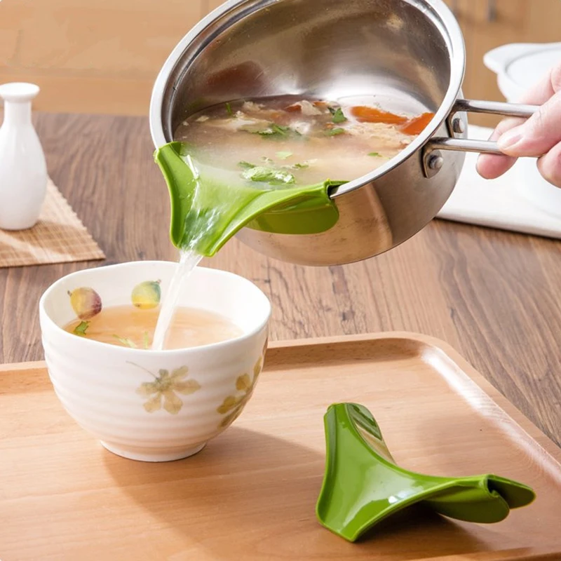 

TUUTH Creative Silicone Funnel Gadgets Pots and Pans Kitchen Utensils To Spills Deflector Kitchen Cooking Tools