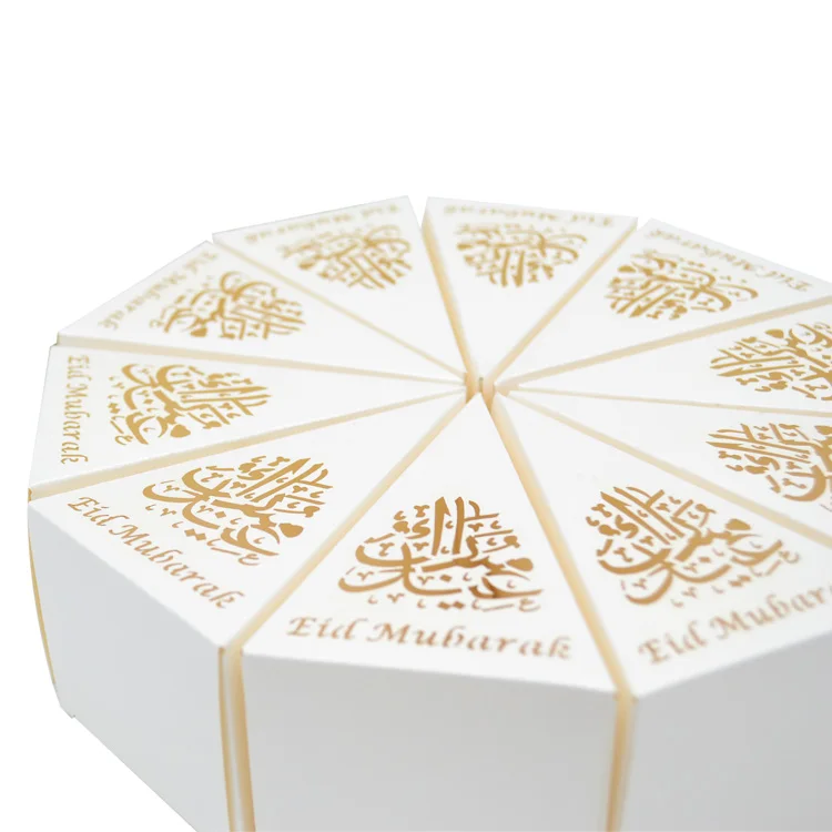 Роскошная золотая лазерная резка пирамиды коробки для поддержки Eid Рамадан фестиваль