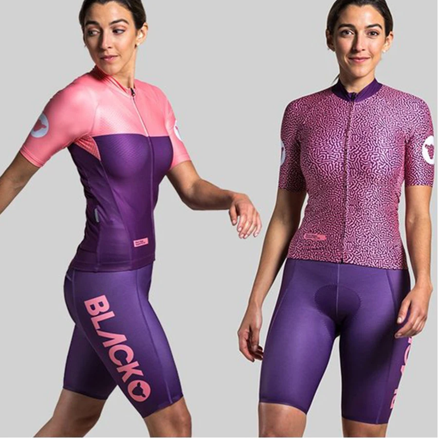 

Team black sheep cycling set women Short sleeve cycling jersey and gel pad bib shorts MTB racing clothing suit licra ciclismo