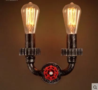 

120W Style Loft Industrial Vintage Wall Lamp Fixtures With 2 Lights For Home Edison Wall Sconce Water Pipe Wall light