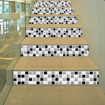 

6pcs 3D Tiles Stairway Stickers Modern Wall Sticker for Bedroom Living Room Stair Decor Waterproof Decal DIY Home Decoration