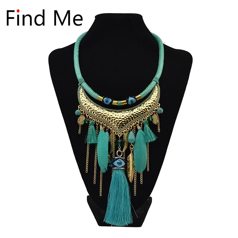 

Find Me 2019 new brand Fashion long tassels collar Choker Necklace Pendants Boho Maxi statement Necklace Women Jewelry wholesale