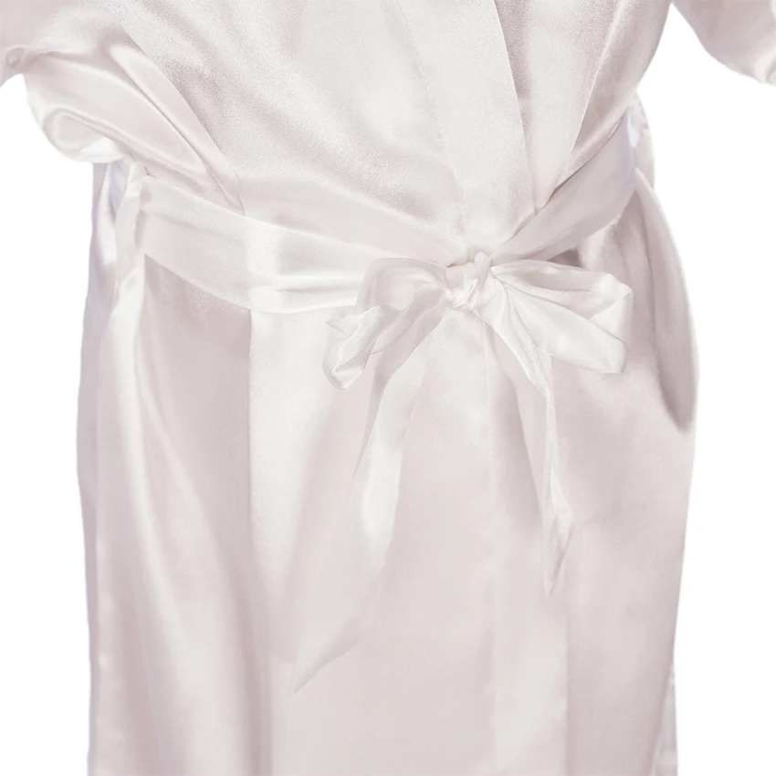 Новинка; белое шелковое кимоно; пятнистая Одежда для девочек; банные халаты для подружки невесты на свадьбу; ночная рубашка; однотонная детская одежда для сна; Рождественская Пижама