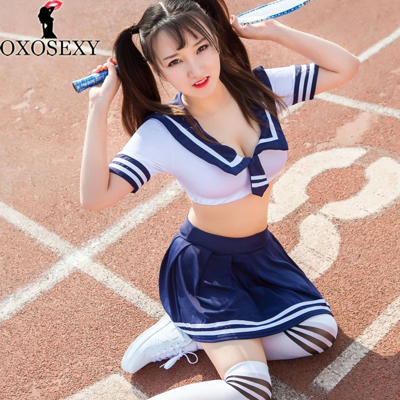 

Blue Red Green Sexy Hot Erotic Costume Women Japanese Student Kawaii School Uniform Lingerie Lovely Tops and Mini Skirt Set 238