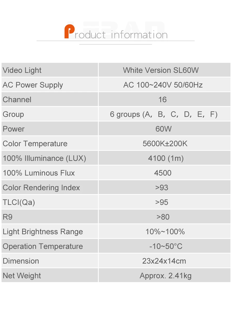 Godox SL-60W 60Ws 5600 белый VersionLED свет для студийной видеосъемки непрерывная лампа для камеры DV видеокамера SL-60W