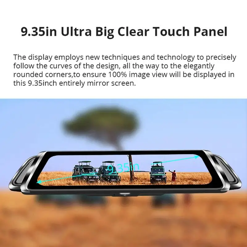 

Car Driving Recorder 9.35 Inch Full Screen HD Front And Rear Double Recording Car Driving Recorder Car Smart Accessories
