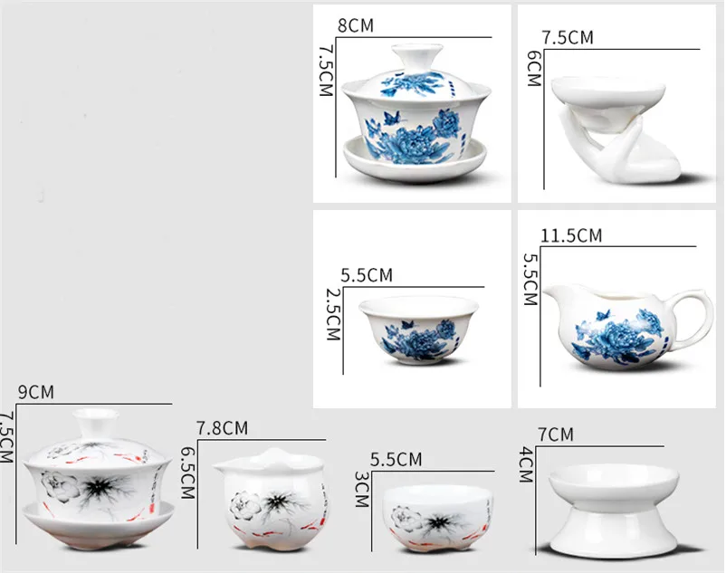 Чайный сервиз Gong fu cha, керамический чайник с чашкой fung fu, gaiwan, поднос для заварки, фарфоровая чайная чашка, набор чайников