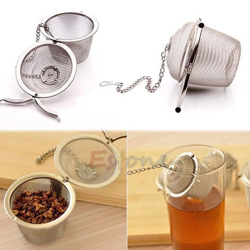 

1pc Practical Tea Ball Spice Strainer Mesh Infuser Filter Stainless Steel Herbal