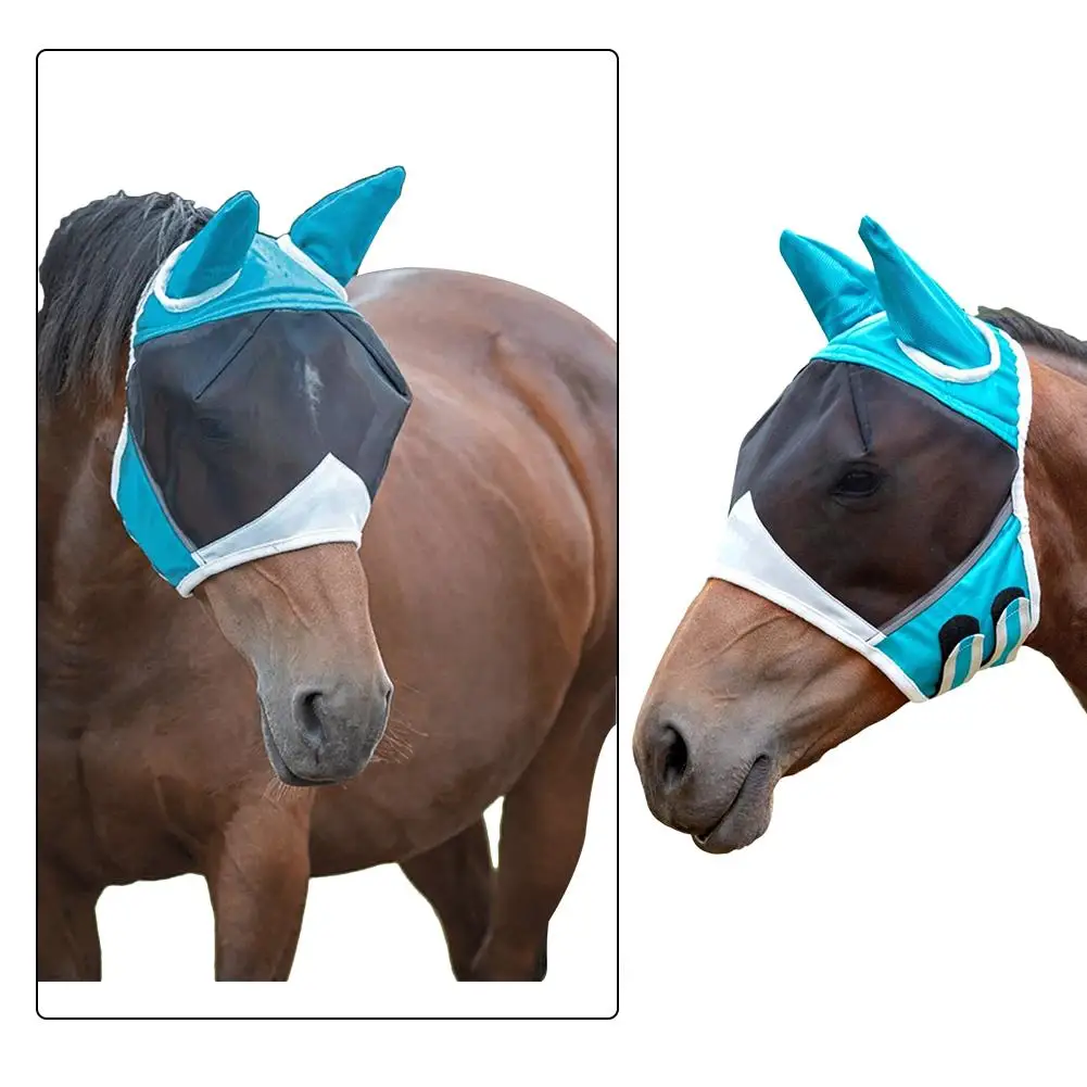 Horse Fly Mask Comfortable Breathable Horse Mask With Ear Anti Mosquito Horse Mask Dropshipping