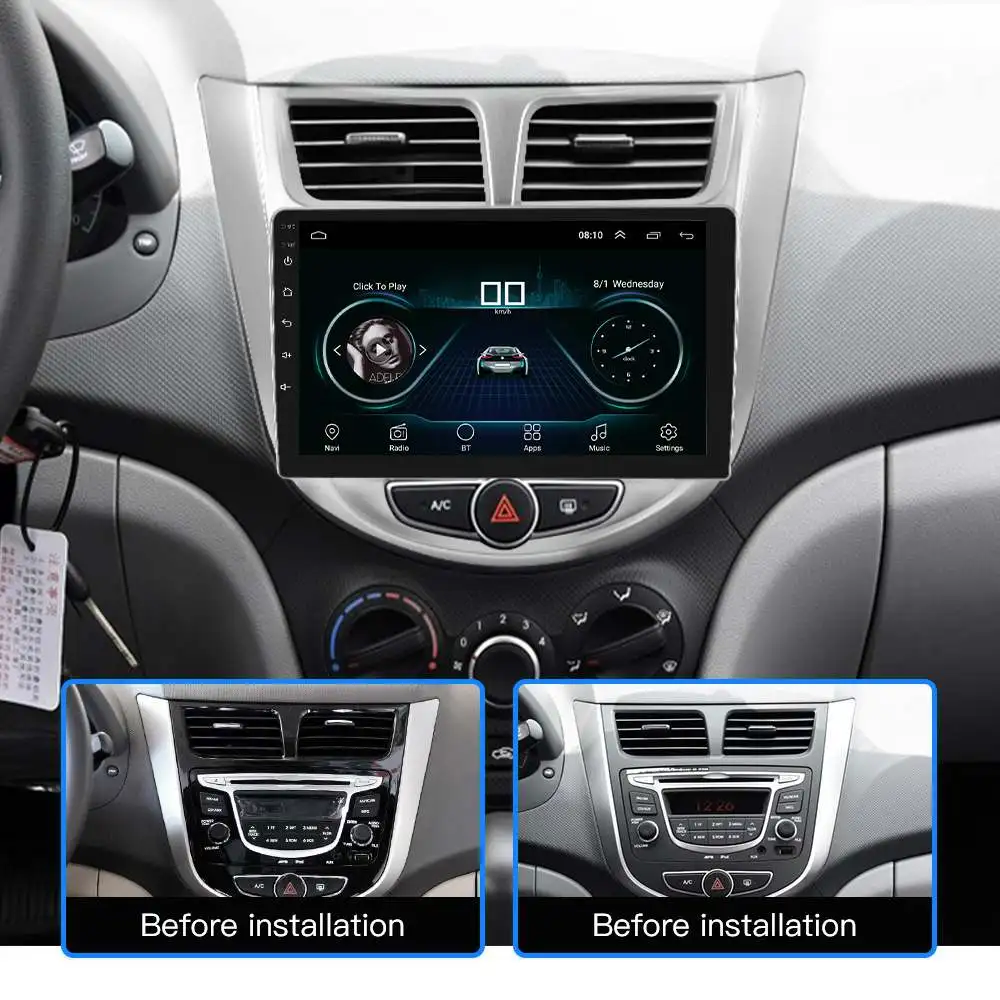 Clearance 1G+16G for Android 8.1 Car Radio Multimedia Stereo Audio Player Navi GPS 2 Din For Hyundai Verna Solaris Accent Blue Hatchback 2 Clearance 1G+16G for Android 8.1 Car Radio Multimedia Stereo Audio Player Navi GPS 2 Din For Hyundai Verna Solaris Accent Blue Hatchback 2