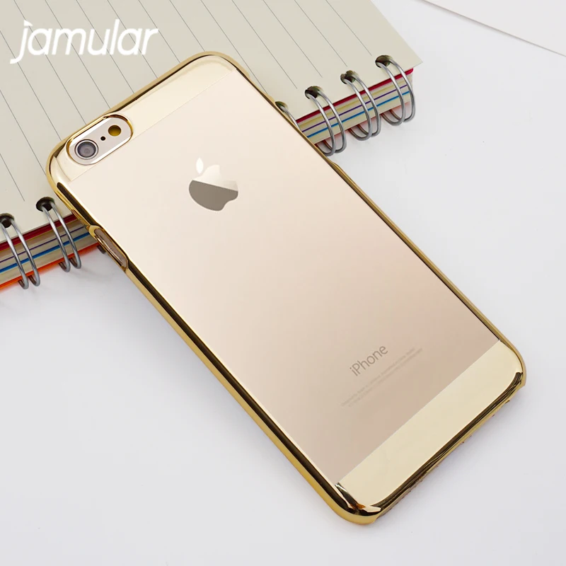 

Luxury Gold Plating Linear Clear Case For Iphone 6 6s 4.7 inch Fundas Transparent PC Hard Cover Case For Iphone 6s 6 Bag Capa