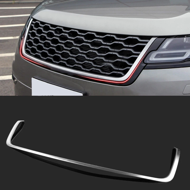 

1PCS Stainless Steel Matte Front Center Grille Grid Outer Frame Cover Trim For Land Rover Range Rover Velar 2017 2018
