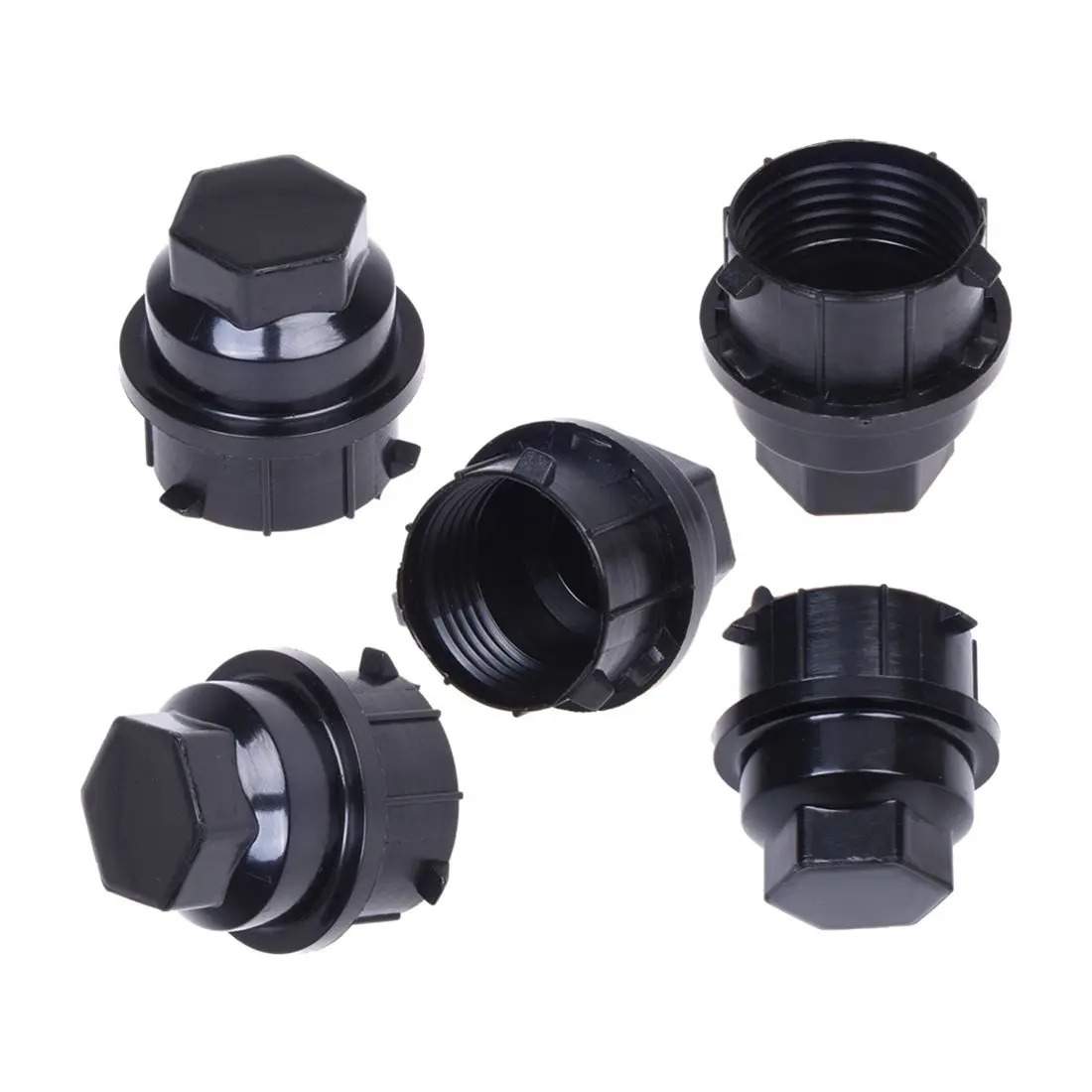5x 24mm Car Auto Plastic Wheel Lug Nut Covers Caps Decorate Blackin