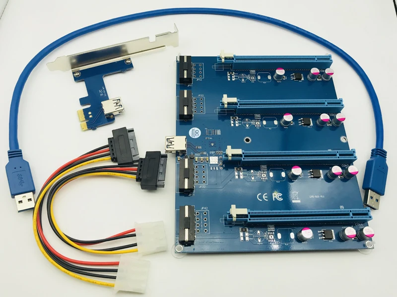 PCI Express 1 to 4 Port PCI-E 1x Expansion Kit PCI Express Switch Multiplier HUB Riser Card PCIE x1 to x16 Adapter for BTC Miner PCI Express 1 to 4 Port PCI-E 1x Expansion Kit PCI Express Switch Multiplier HUB Riser Card PCIE x1 to x16 Adapter for BTC Miner