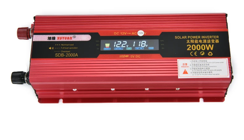 Xuyuan 12V to 110V 2000W Car On Board Inverter LCD Display Converter