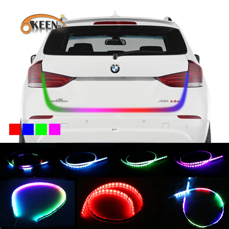 OKEEN Car Styling RGB Undercarriage Floating Led Dynamic Streamer Turn Signal Tail LED Warning Lights Luggage