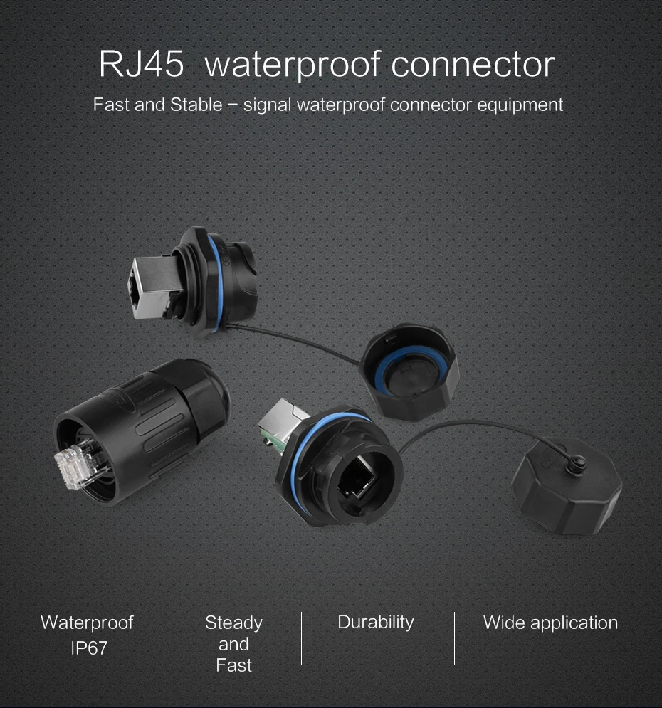 Водонепроницаемое крепление на передней панели RJ45 гнездо штык женский Cat5e STP водонепроницаемый круглый разъем