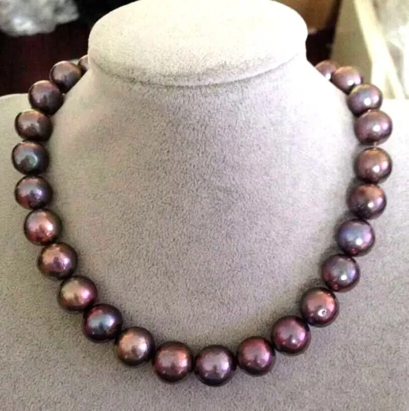 

FREE SHIPPING HOT sell new Style >>>> 10-11mm natural tahitian black red pearl necklace 17inch