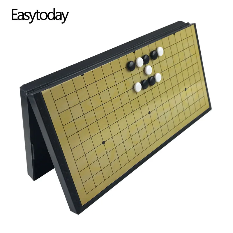البلاستيك easytoday الذهاب عبة مجلس المغناطيسي للطي الشطرنج الذهاب لعبة قطع و gobang الشطرنج ألعاب الترفيه مجموعة بوتيك هدية