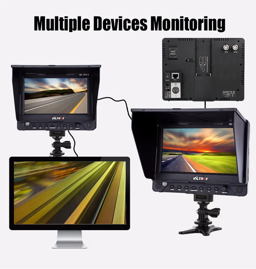 

VILTROX DC - 70EX Professional 7 inch TFT Screen HDMI Camera Video Monitor for DSLR VILTROX DC-70EX