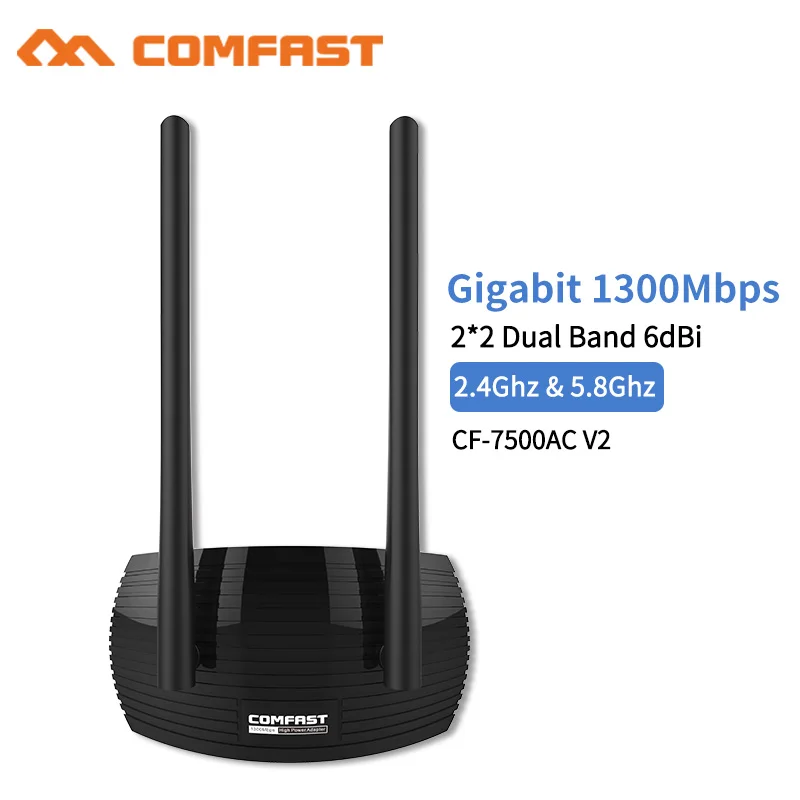 

Comfast 5Ghz USB3.0 Wireless WiFi Adapter 1300Ghz 802.11ac Wi-fi Receiver 2*2 Dual Band 6dbi Wifi Antenna Network Adaptador WiFi