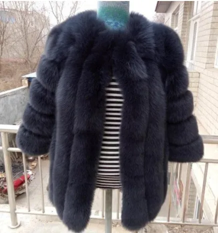 Модное женское плотное меховое пальто для мамы и дочки куртка из лисьего меха с длинными рукавами костюм лисы горячая распродажа большой размер 4XL искусственный мех
