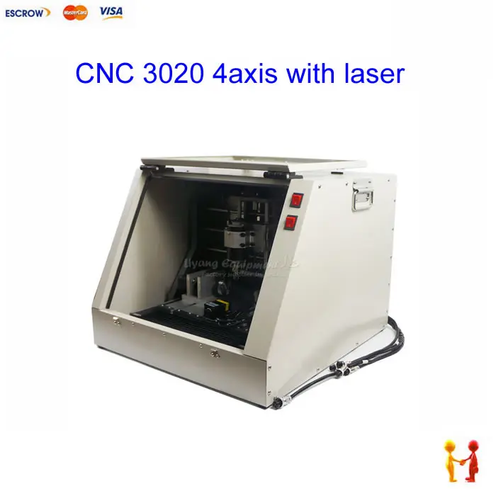 4 оси CNC маршрутизатор 3020 с 500 МВт лазерной функцией инструментом автоматической