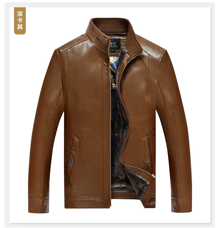 Height quality Men's Winter thicken leather jacket Men Business Leather Fur Jackets Coat Male Motorcycle Jacket Large Size Coat